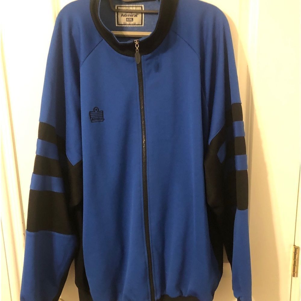 ADMIRAL Mens Full Zip Vintage Soccer Warm Up Track Jacket Very Rare Size XXL